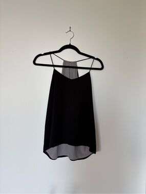 Express Black Double-Layer Chiffon Tank Top
